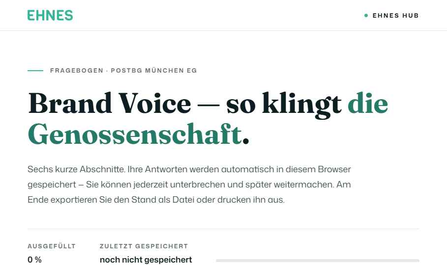 Vorschau des Fragebogens zur Brand Voice