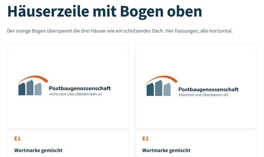 Vorschau der Logoentwürfe mit vollständiger Firmierung