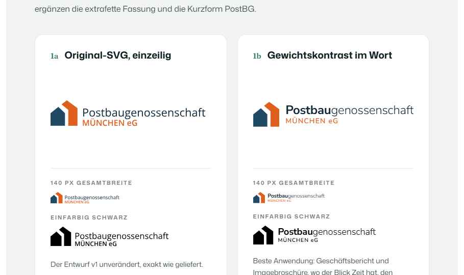 Vorschau der Logo- und Typografie-Varianten